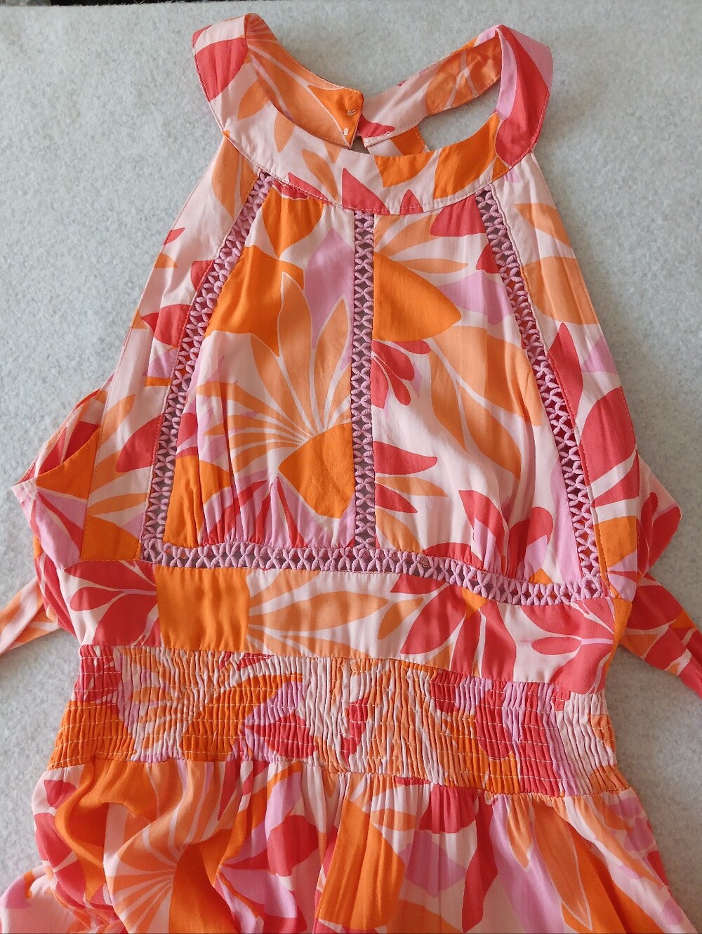 Abel The Label Rumi Maxi Dress in Orange and Pink Tropical Floral Anthropologie - Picture 5 of 15